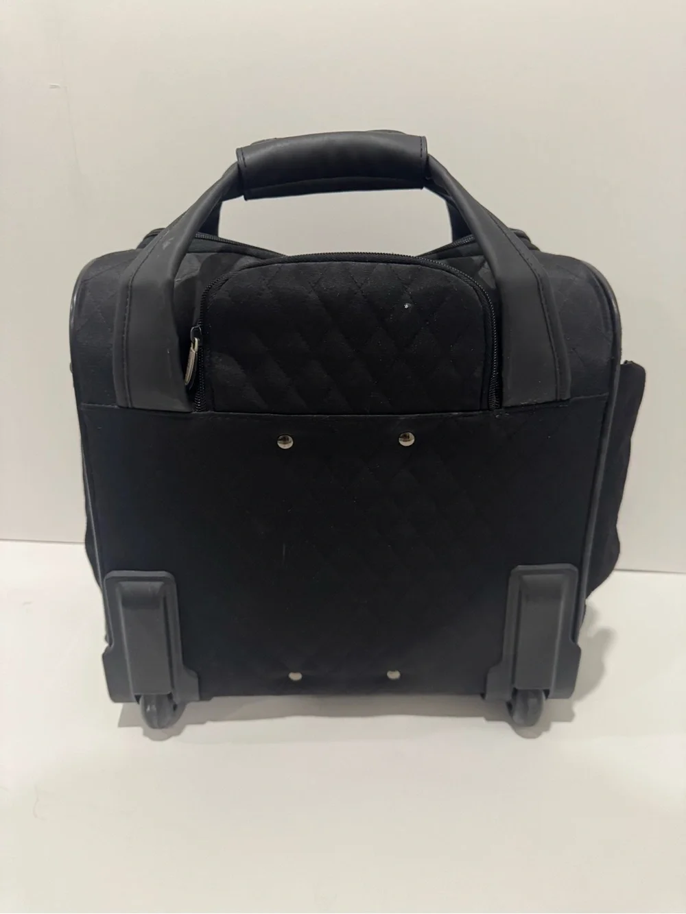 Travelon Wheeled Underseat Carry-on Rolling Luggage Quilted Black Handled